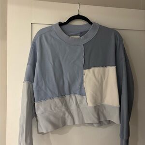Abercrombie & Fitch Blue and White Patchwork Sweater